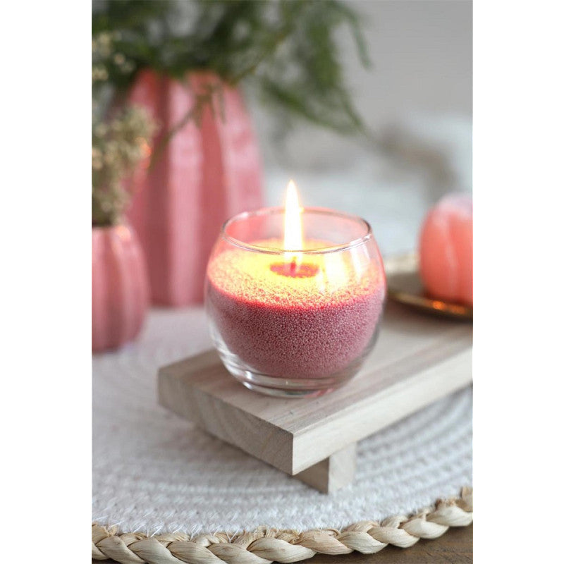 Bougie Pearlsand 400 g rose - 6 pièces