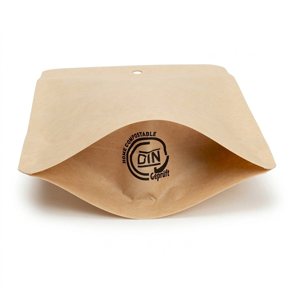 Doypack Kraft Compostable à Domicile 10x6x15cm - 100 pcs