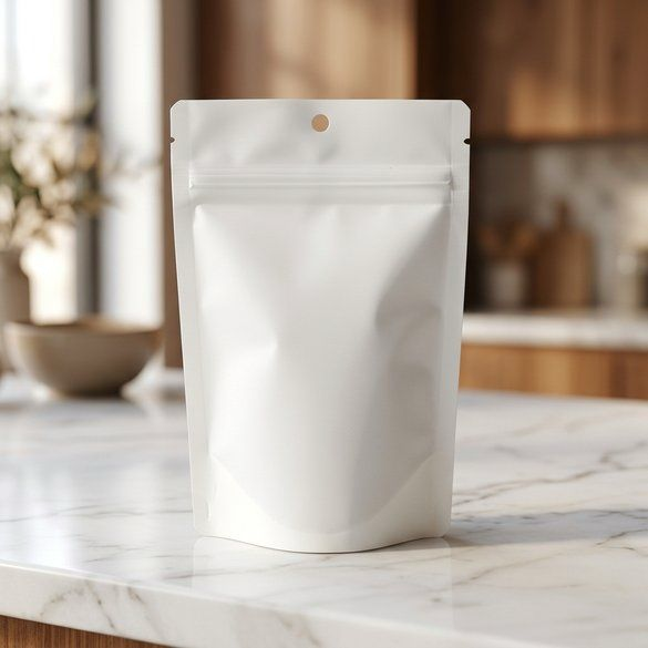 Doypack Blanc Compostable à Domicile 10x6x15cm - 100 pcs
