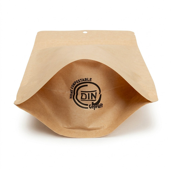 Doypack Kraft Compostable à Domicile 13x8x20,5cm - 100 pcs
