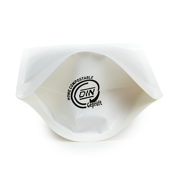 Doypack Blanc Compostable à Domicile 13x8x20,5cm - 100 pcs
