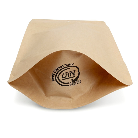 Doypack Kraft Compostable à Domicile 15x9x23cm - 100 pcs