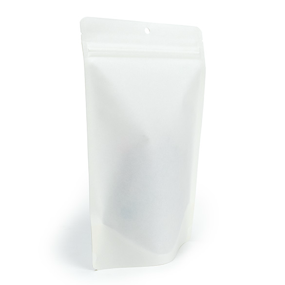 Doypack Blanc Compostable à Domicile 15x9x23cm - 100 pcs