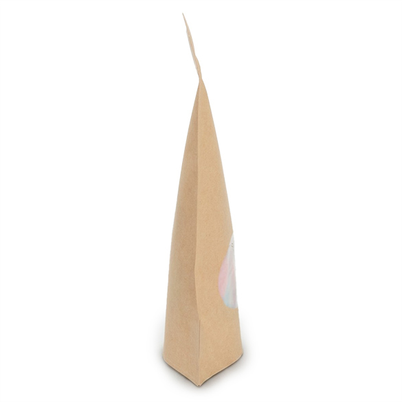 Doypack Kraft Compostable à Domicile avec Fenêtre Ovale 13x8x20,5cm - 100 pcs