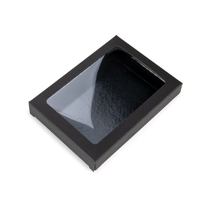 Boîte noire kraft à fenêtre 10.2x2.1x13.8 cm - 25 pièces