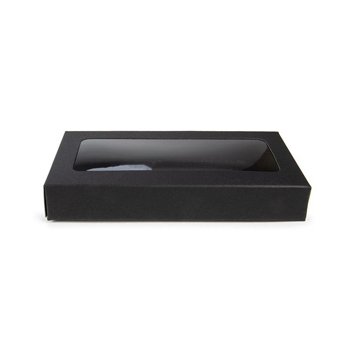 boîte noire kraft à fenêtre 7x2.1x13.8 cm - 25 pièces