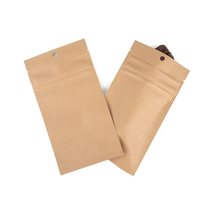 Grip Seal Bags w/ Child Resistant Zipper Kraft 7.6x11.4 cm - 100 pieces