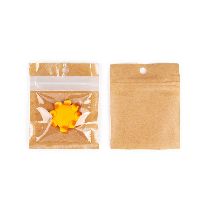 Sachet ZIP eco-friendly kraft/PLA 5.1x5.1 cm - 100 pièces