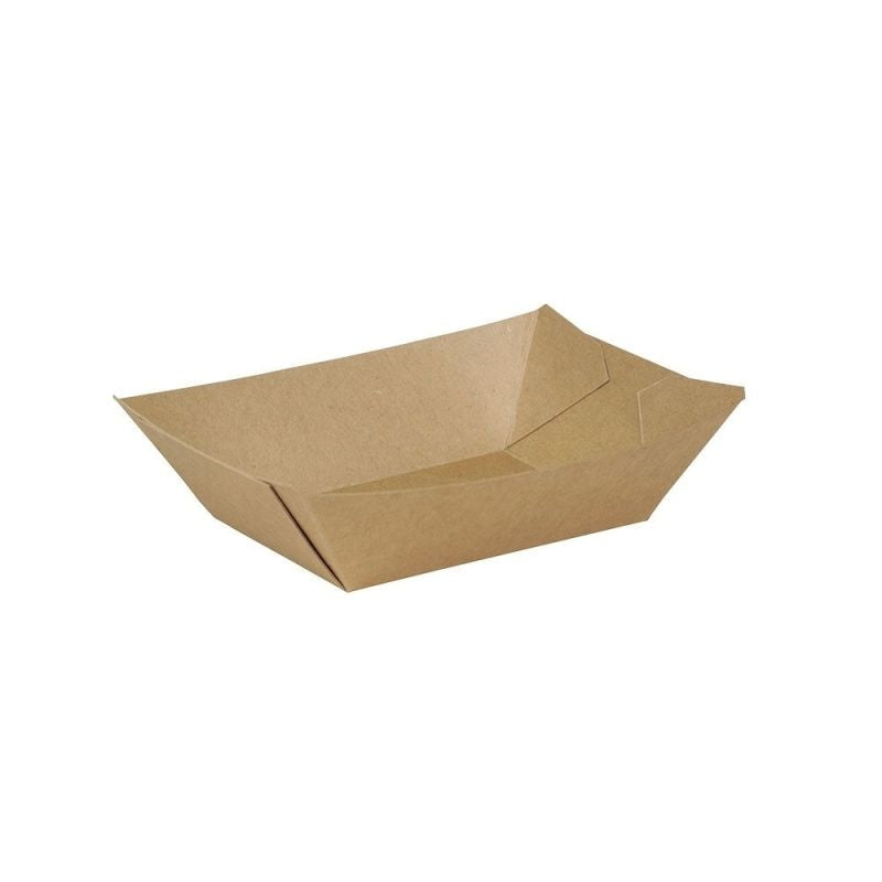 Snack trays cardboard 400 ml Brown Organic Coated (1000 pieces) [GB