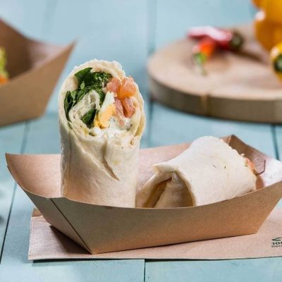 Plateaux à snacks en carton 800 ml brun revêtement organique - 600 pièces