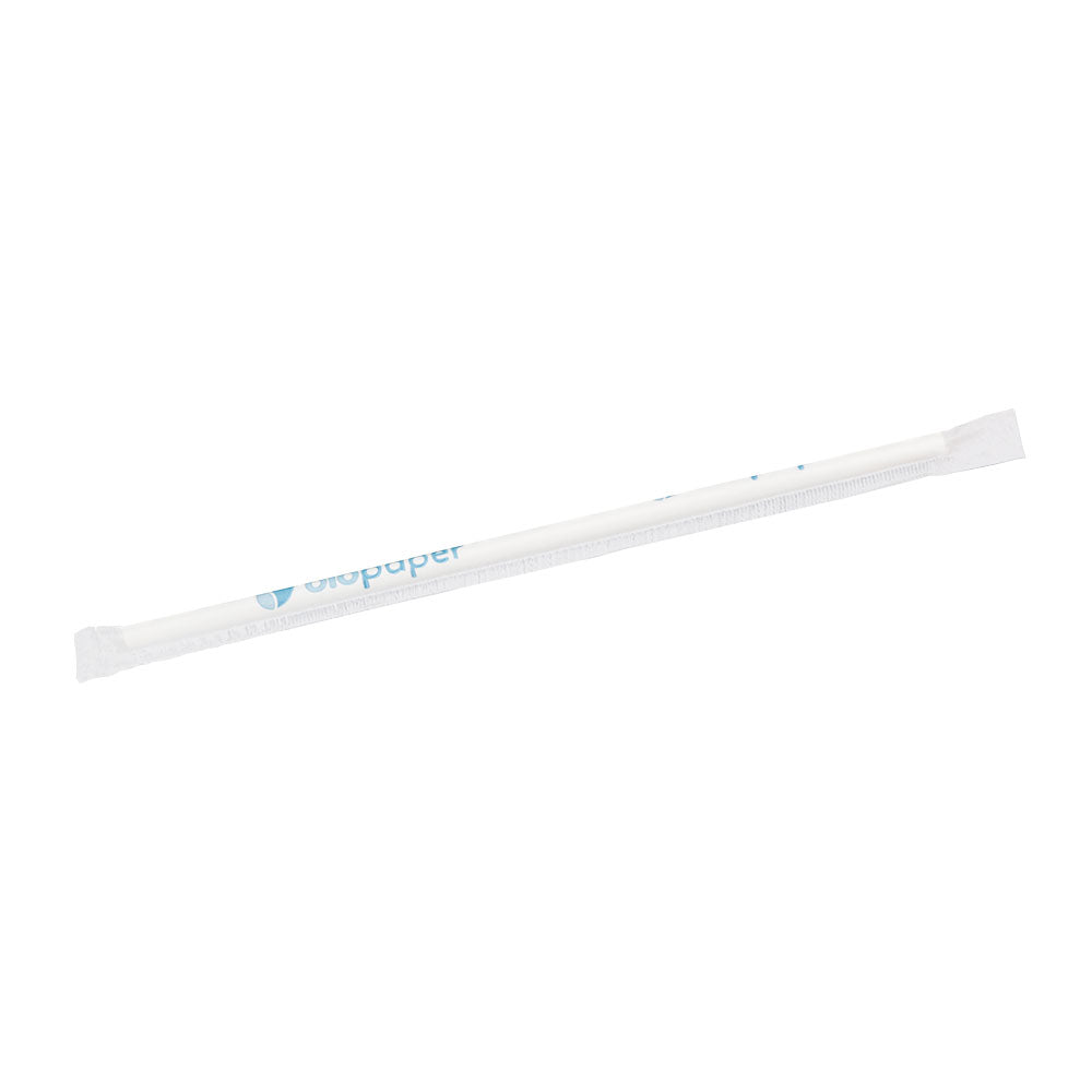 Drinking straws Paper 20 cm, Ø 0.5 cm White Individually wrapped - 6250 pieces