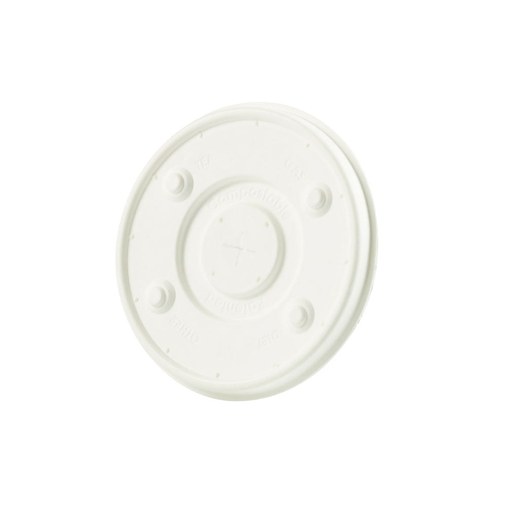 Flat Lid Paper Ø 90 mm White Straw Cross