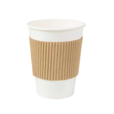 Manchons de gobelets en carton pour gobelets en papier de 200 ml, marron - 1000 pièces