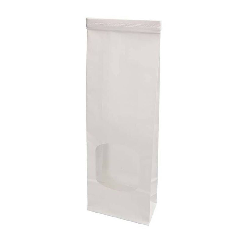 Bags Kraft White with Closure 9x4.5x26 cm (500 pieces) [GB