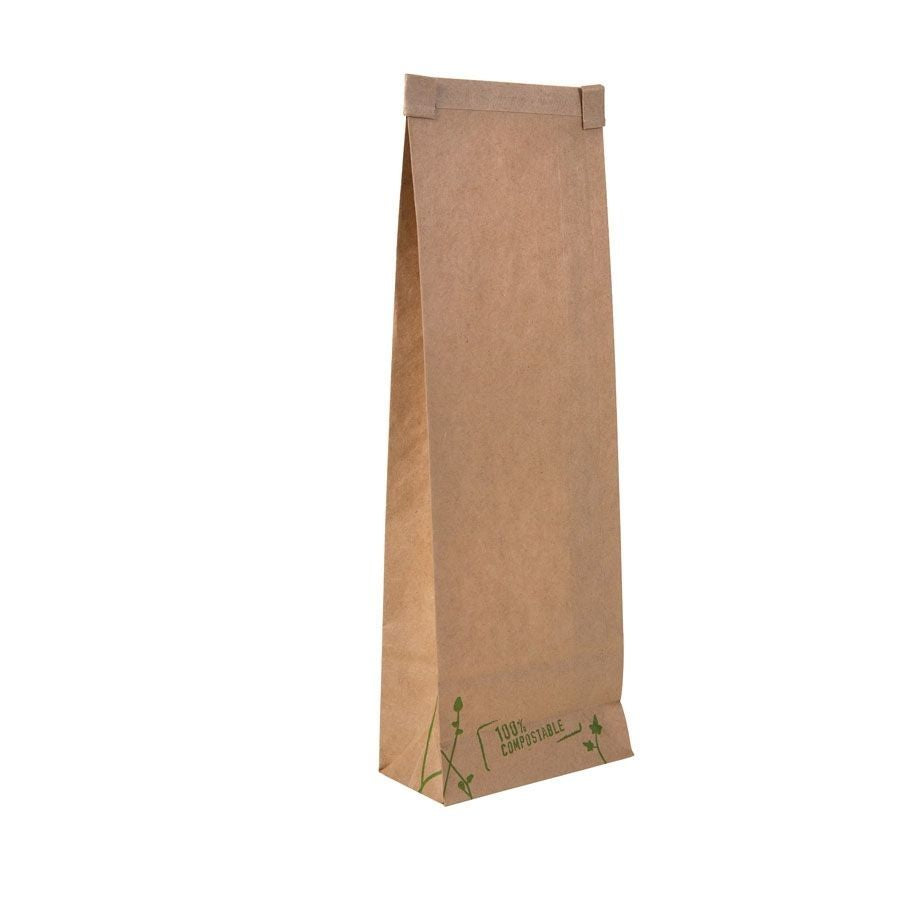 Sachet kraft eco-friendly avec fenêtre 8.8 x 4.7 x 26 cm refermable - 500 pièces