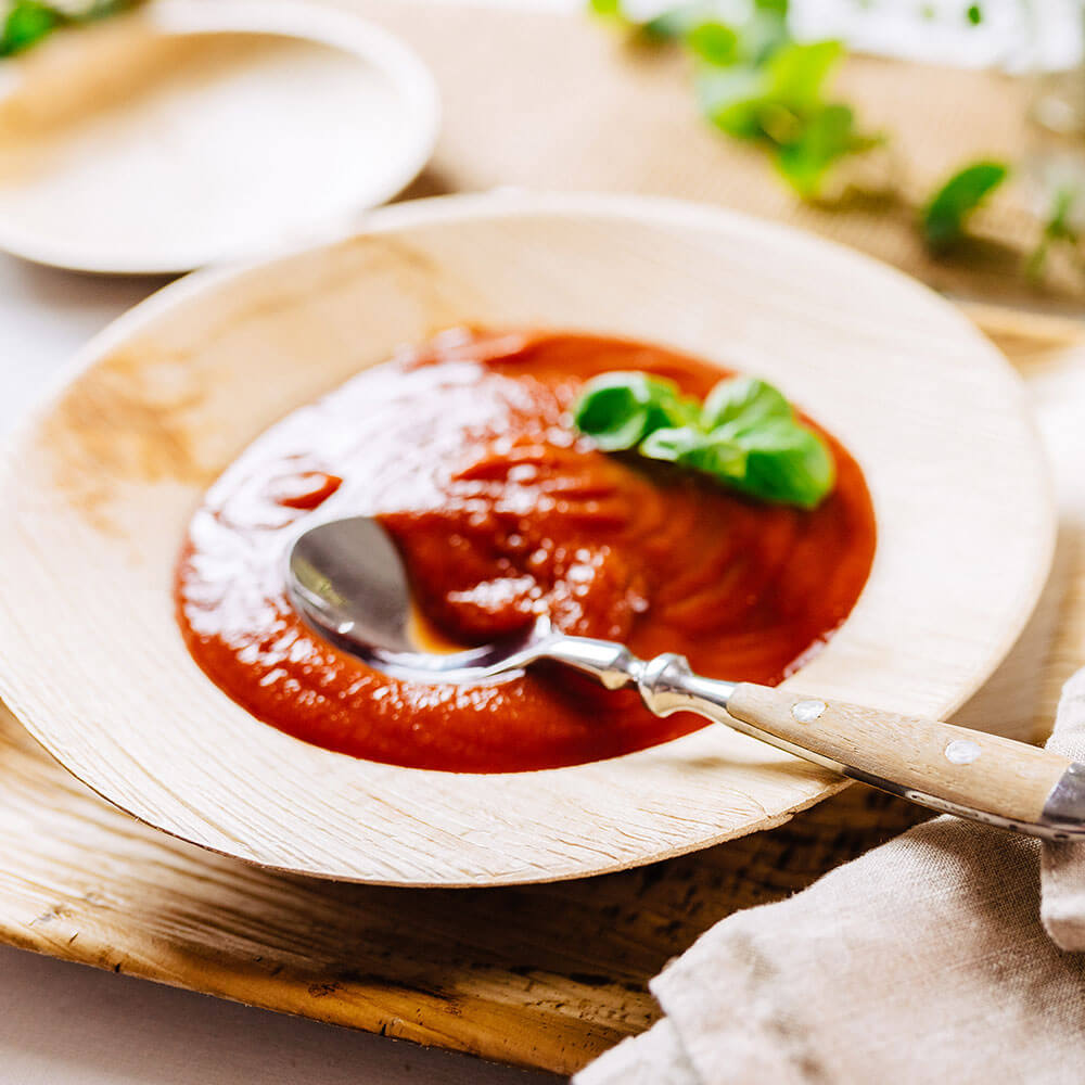 Assiette ronde Palm Leaf, Ø 23 cm, profonde - 200 pièces