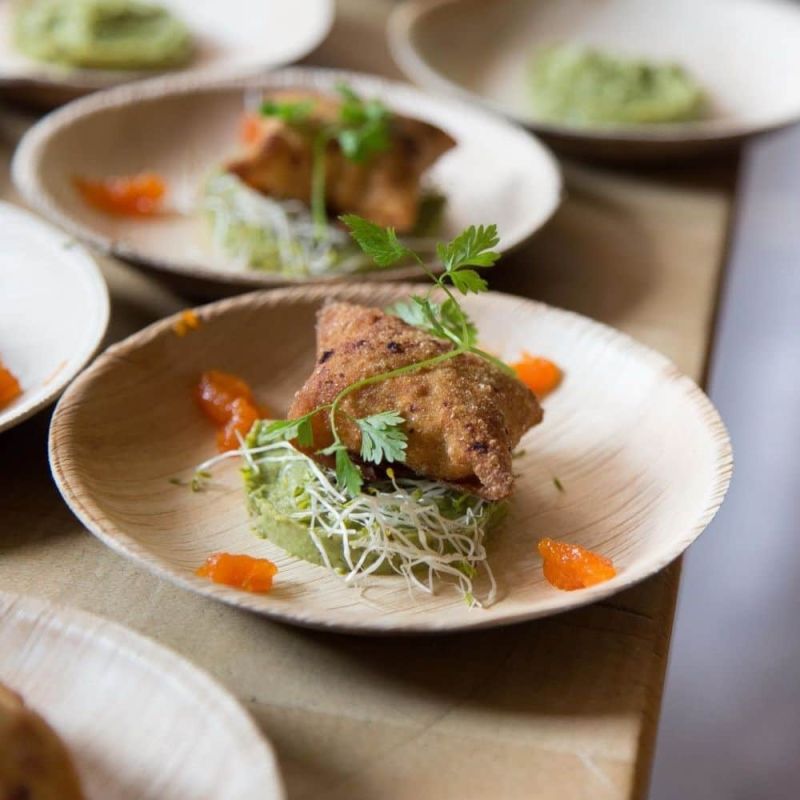 Assiette ronde feuille de palmier, Ø 15 cm - 200 pièces