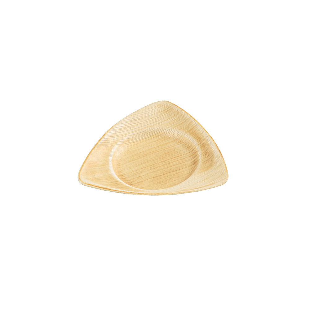 Assiette plate triangulaire en forme de feuille de palmier 15x2x15 cm - 200 pièces