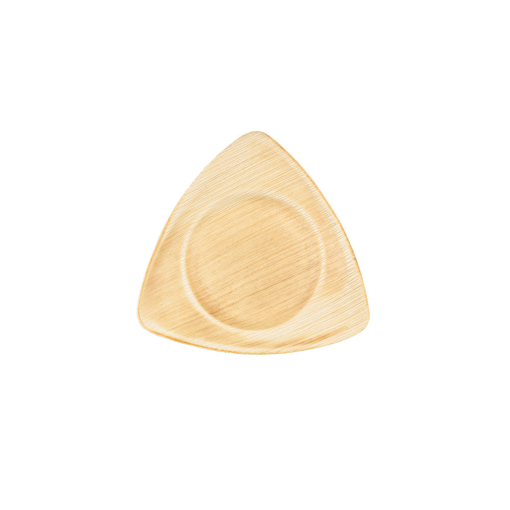 Assiette plate triangulaire en forme de feuille de palmier 15x2x15 cm - 200 pièces