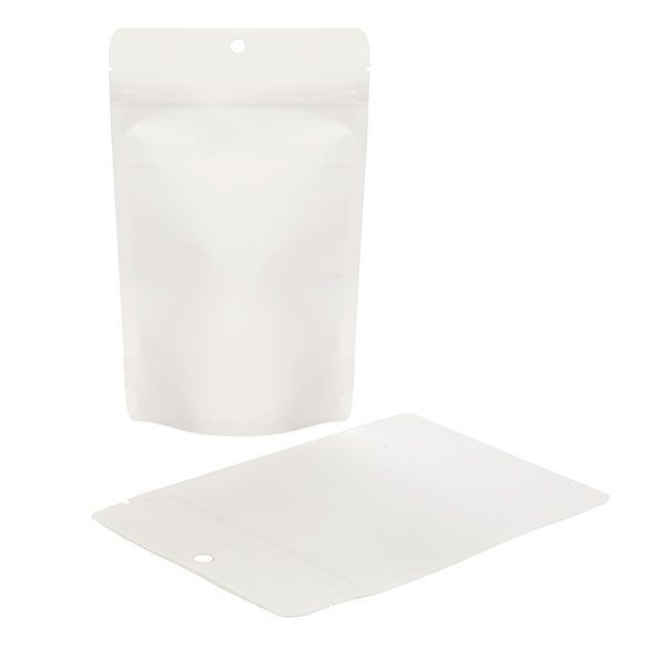 Eco Stand Up Pouches Kraft White 113 grams 130x79x206mm