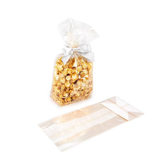 Sachet à soufflet à fond plat compostable à domicile 127x76x305 mm avec insert en papier - 100 pièces