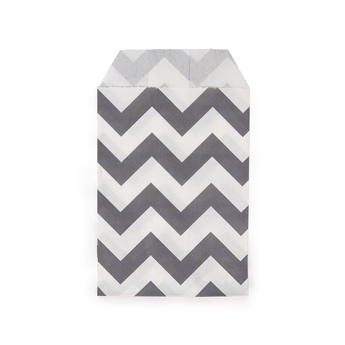 Paper Bags White with Black Chevron Stripes 7,6x12,7 cm - 100 pieces