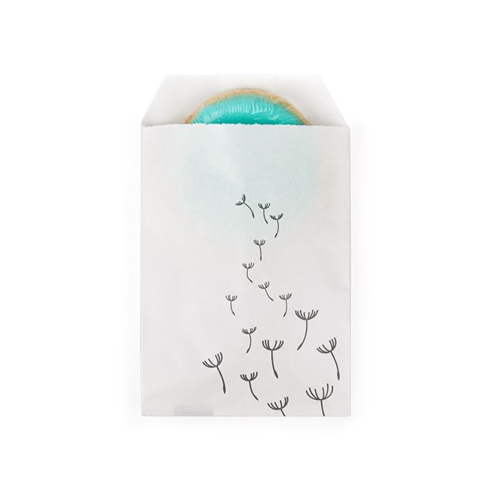 Paper Bags White with Black Dandelion 7,6x12,7 cm - 100 pieces