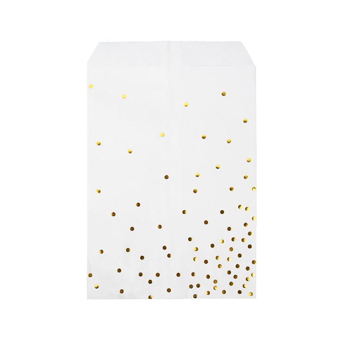 Paper Bags White with Gold Dots 127x203 mm