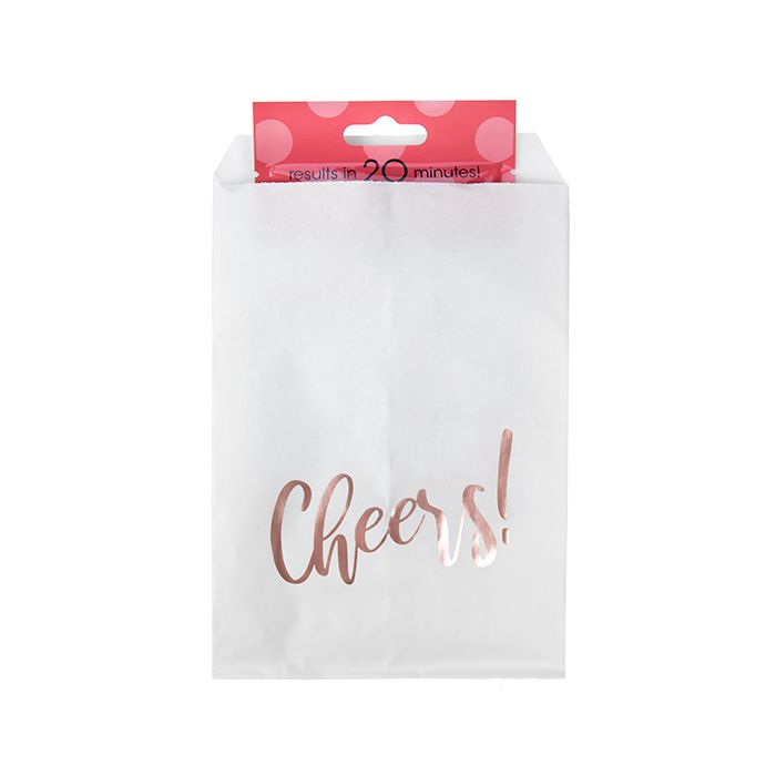 Paper Bags White with Rose Gold Cheers 12,7x20,3 cm - 100 pieces