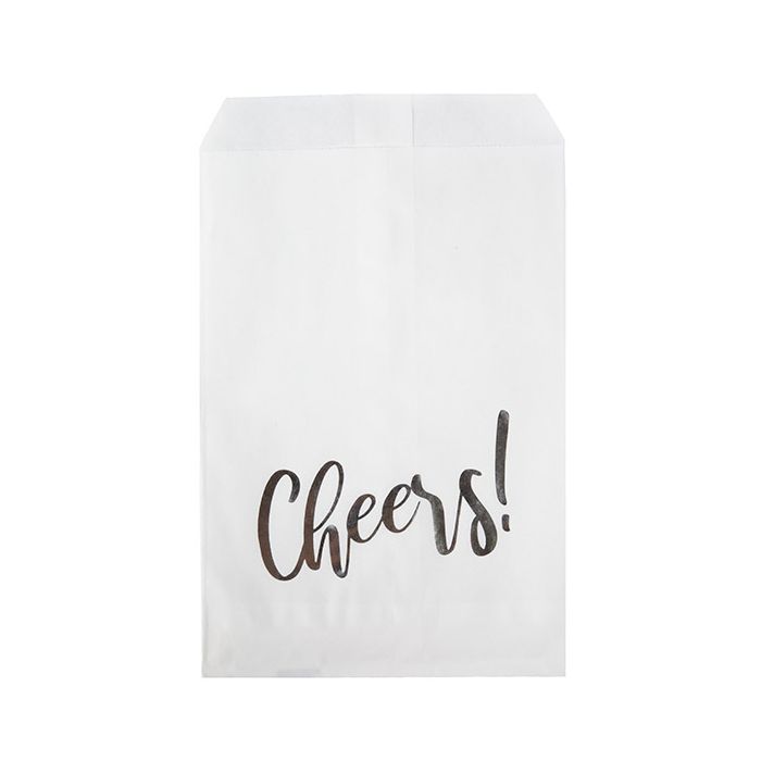Paper Bags White with Silver Cheers 127x203 mm