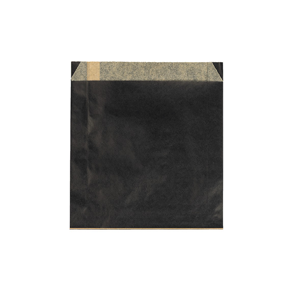 Sacs en Papier Noirs Résistants à la Graisse 15,2x2,9x16,5cm - 100 pcs
