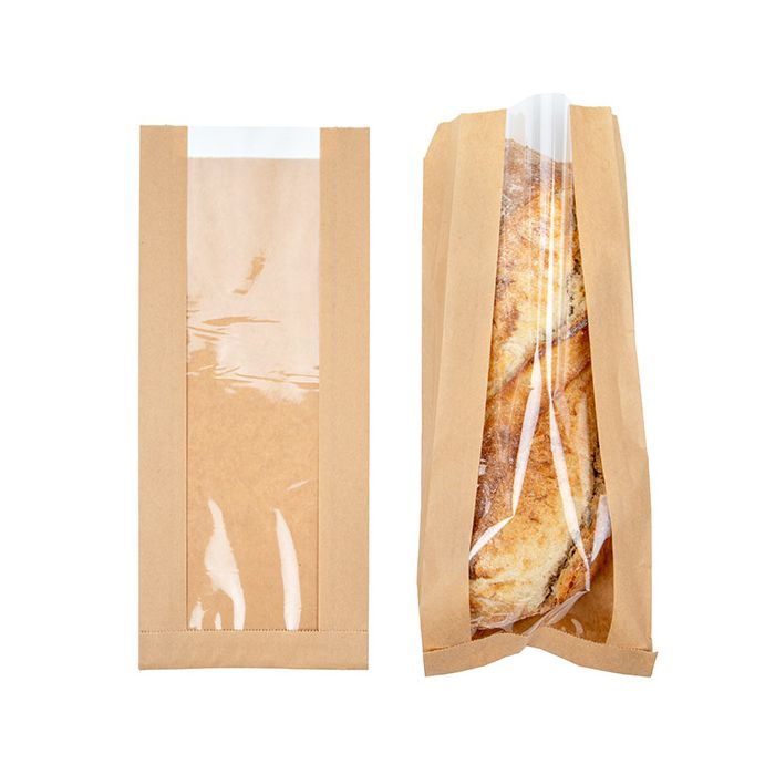 Kraft Bags 14x4,1x33 cm With Side Gussed - 100 pieces