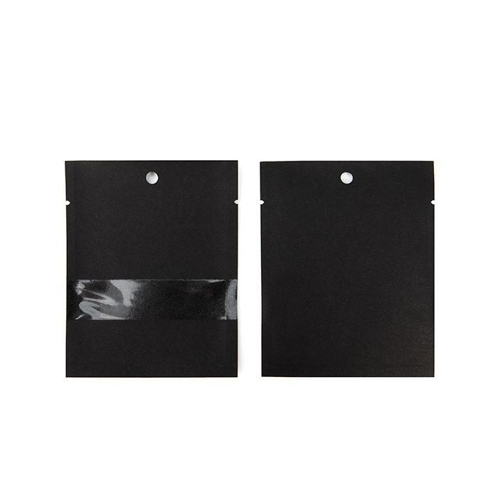Kraft Bags Black Eco-fiendly 7,6x10,2 cm Sealable With Window - 100 pieces