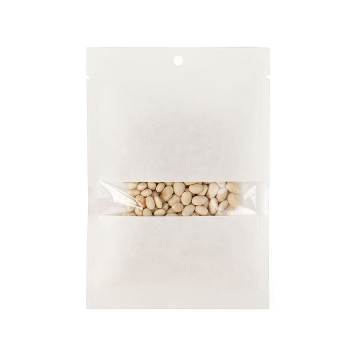 Kraft Bags White Eco-fiendly 10,2x15,2 cm Sealable With Window - 100 pieces