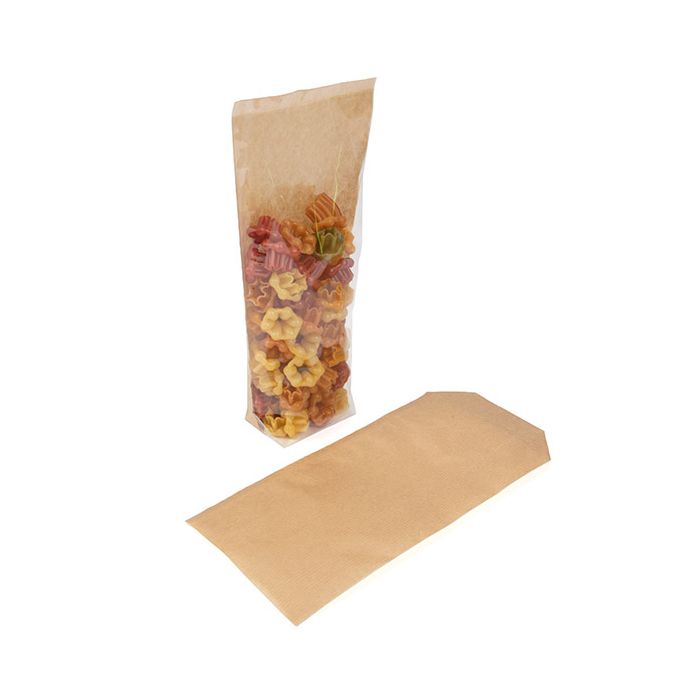 Sachet kraft à fond plat avec un insert papier 7x5.1x25.4 cm - 100 Pièces