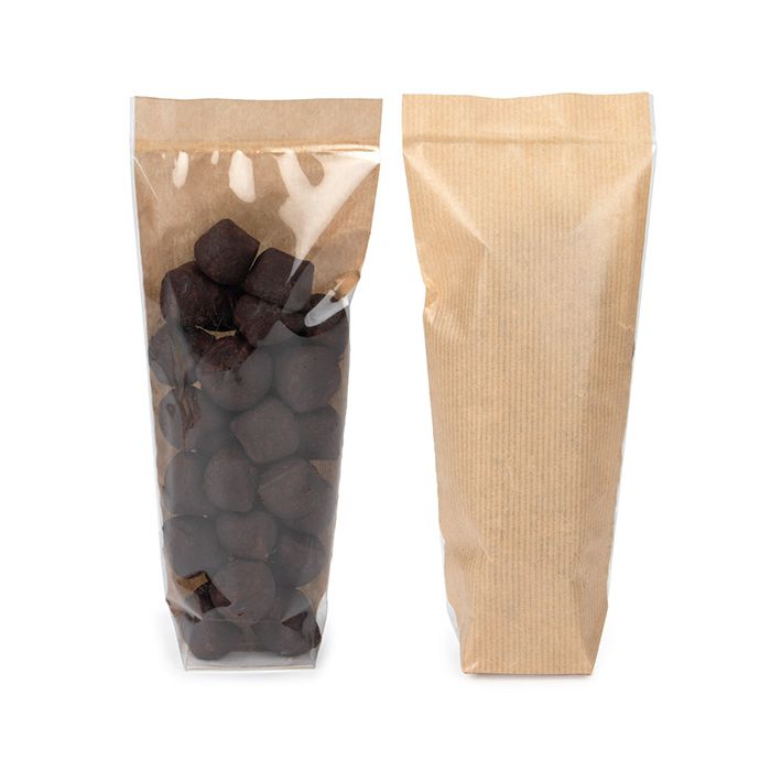 Sachet kraft à fond plat avec un insert papier 5.1x4.4x21.6 cm - 100 Pieces