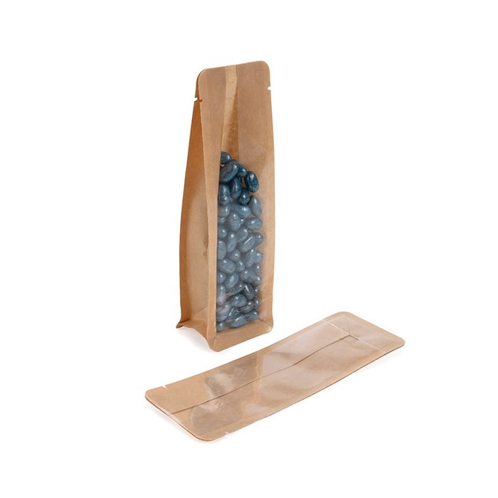 Sachet kraft et plastique à fond plat 6x5.1x19.1 cm - 100 pieces