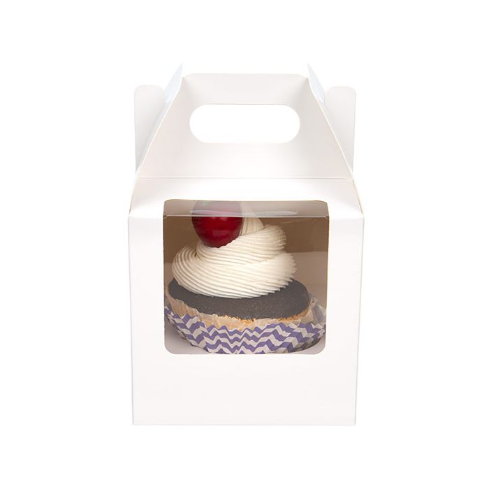 Single Cupcake Handle Box Set White 102x102x102mm