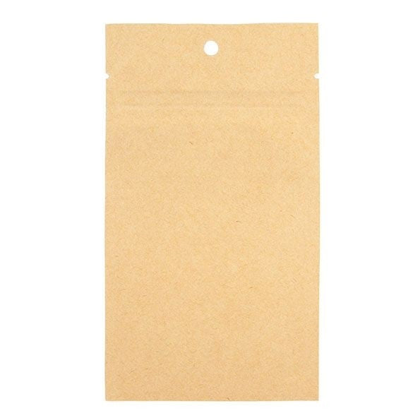 Sachet zip en Kraft & Plastique, 76x114mm - 100 pcs