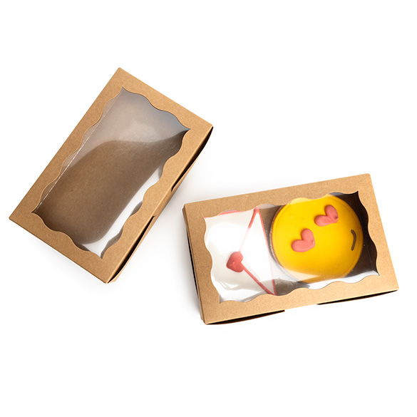 Boîtes en Papier Kraft à Fenêtre Festonnée 17,8x3,8x11cm - 25 pcs