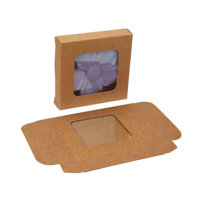 Kraft Gift Boxes with Window 70x14x68mm