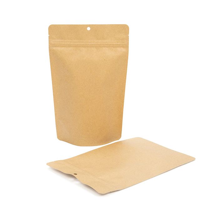 Sachets Doypack Kraft | 312 Grammes | avec hangtrou | 14,9x8,9x23,2 cm - 100 pcs