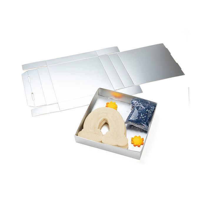 Petite Boite avec fond en carton noir argent 130x25x133mm - 25 pièces