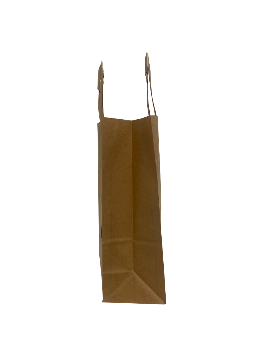 Sacs shopping en papier Eco marron, 180+80x220mm - 50 pcs