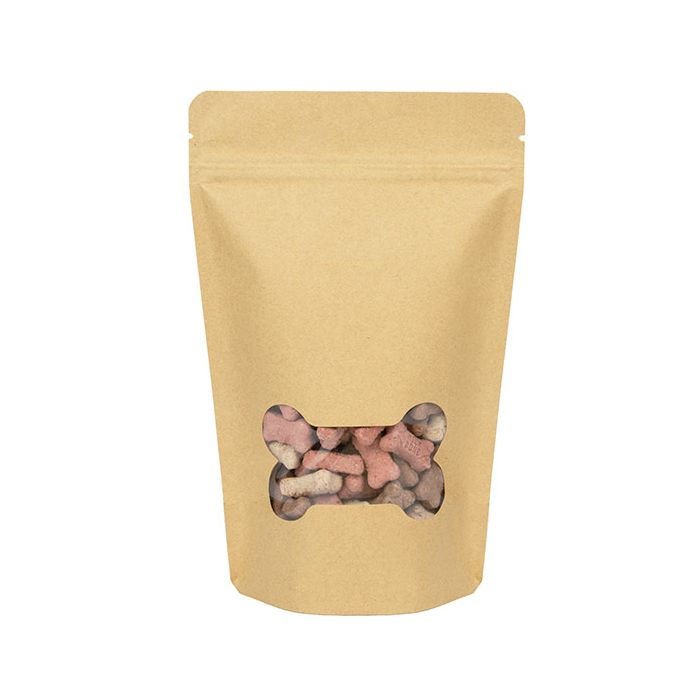 Stand Up Pouches Kraft bone window 130x79x206mm
