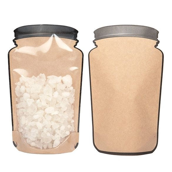 Kraft Jarre a cookie Doypack avec fond transparent 152x79x254 mm - 100 pièces