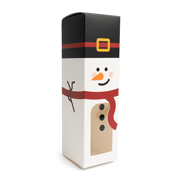 Boîte en Papier Bonhomme de Neige avec Fenêtre 5,7x5,7x20,3cm - 25 pcs