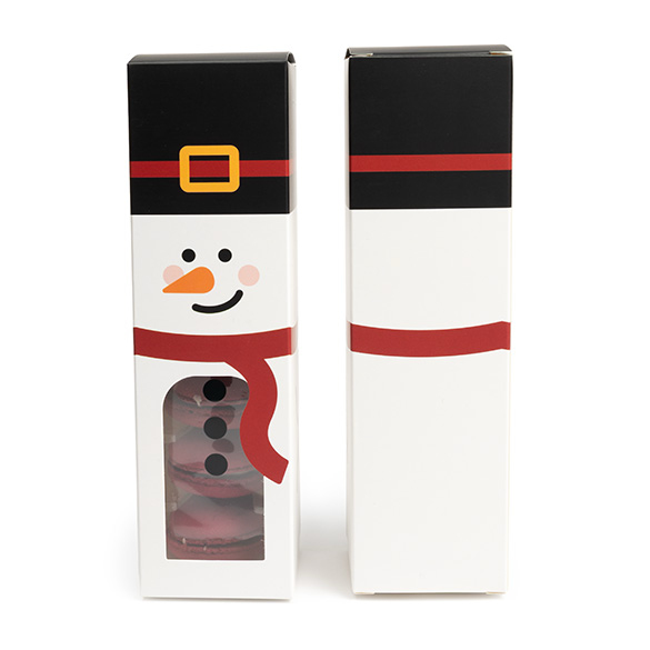 Boîte en Papier Bonhomme de Neige avec Fenêtre 5,7x5,7x20,3cm - 25 pcs