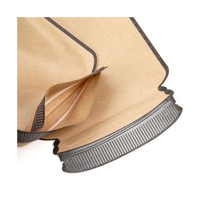 Mason Jar Shaped Pouch Kraft 13x7,6x20,6 cm - 100 pieces