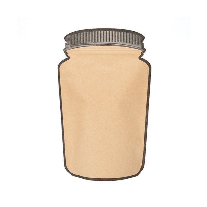Mason Jar Shaped Pouch Kraft 130x76x206 mm